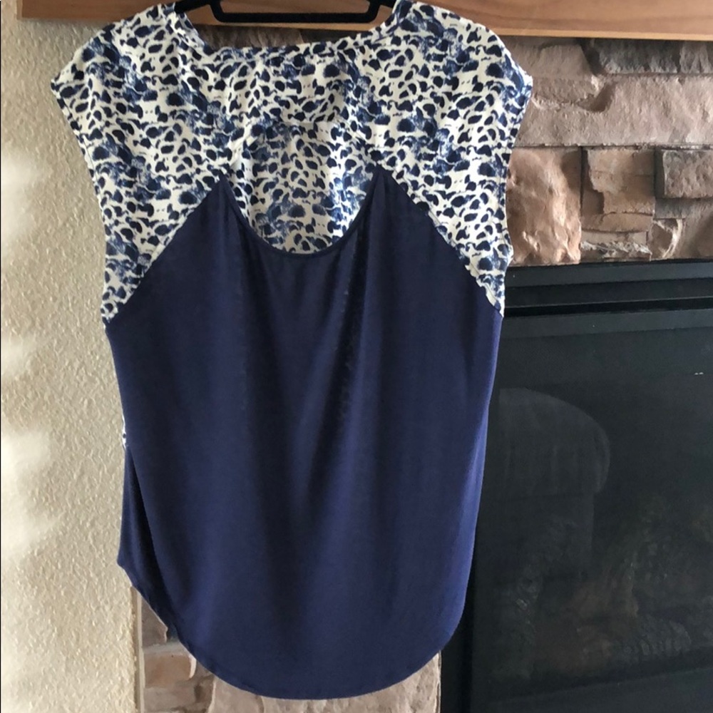 Blue Open Back Blouse